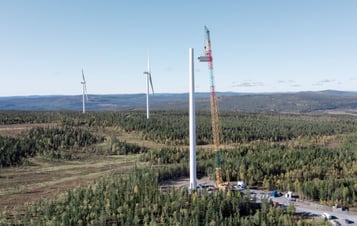 Resning av vindkraftverk i Blakliden Fäbodberget Resning av vindkraftverk i Blakliden Fäbodberget