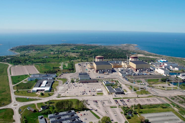 Flygfoto över Väröhalvön och Ringhals kärnkraftverk. Flygfoto över Väröhalvön och Ringhals kärnkraftverk.